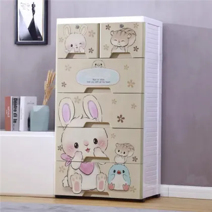 Plastic Drawers Dresser Storage Cabinet with 7 Drawers