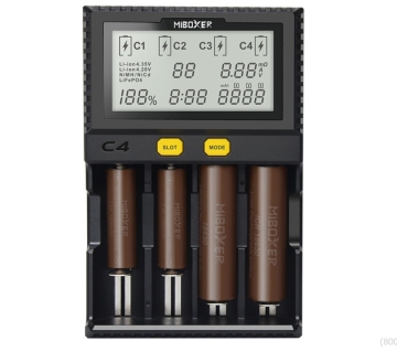 MIBOXER C4 12 C8 18650 Ladegerät: Kapazitätstest, Ladegerät intelligent intelligentes Fast Lithium Batterie