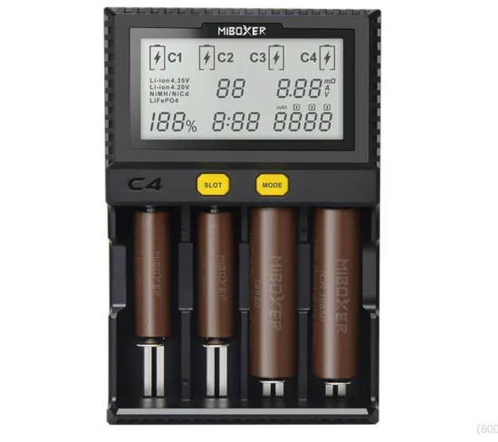 MIBOXER C4 12 C8 18650 Charger: Capacity Test, LCD Intelligent Fast Lithium Battery Charger