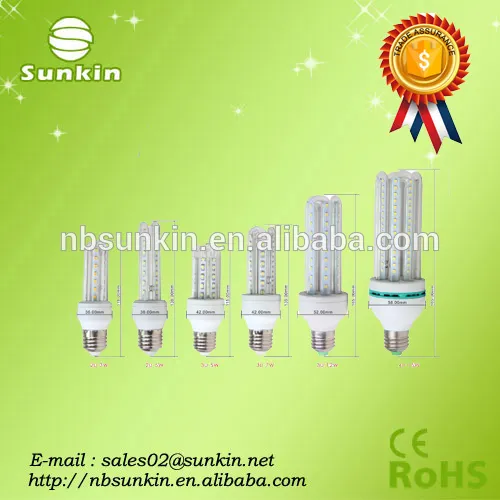 Trade Assurance energy saving led light lamp E27 base 2U 3U 4U with CE RoHS certificate