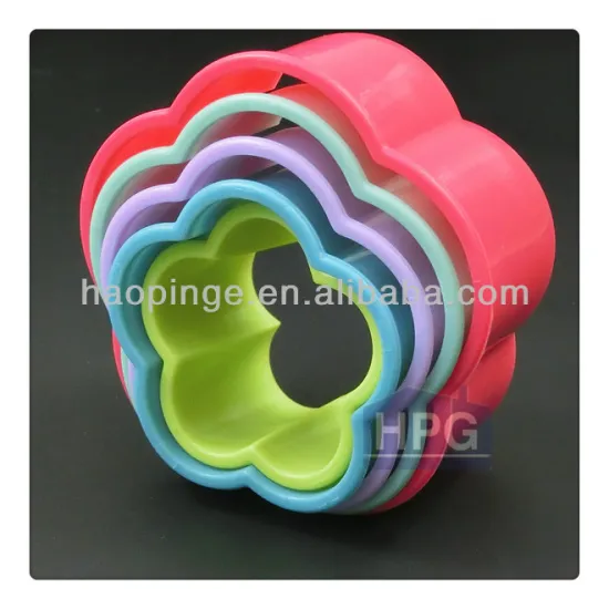 5Pcs Colored Plastic Flower Cookie Cutter Set