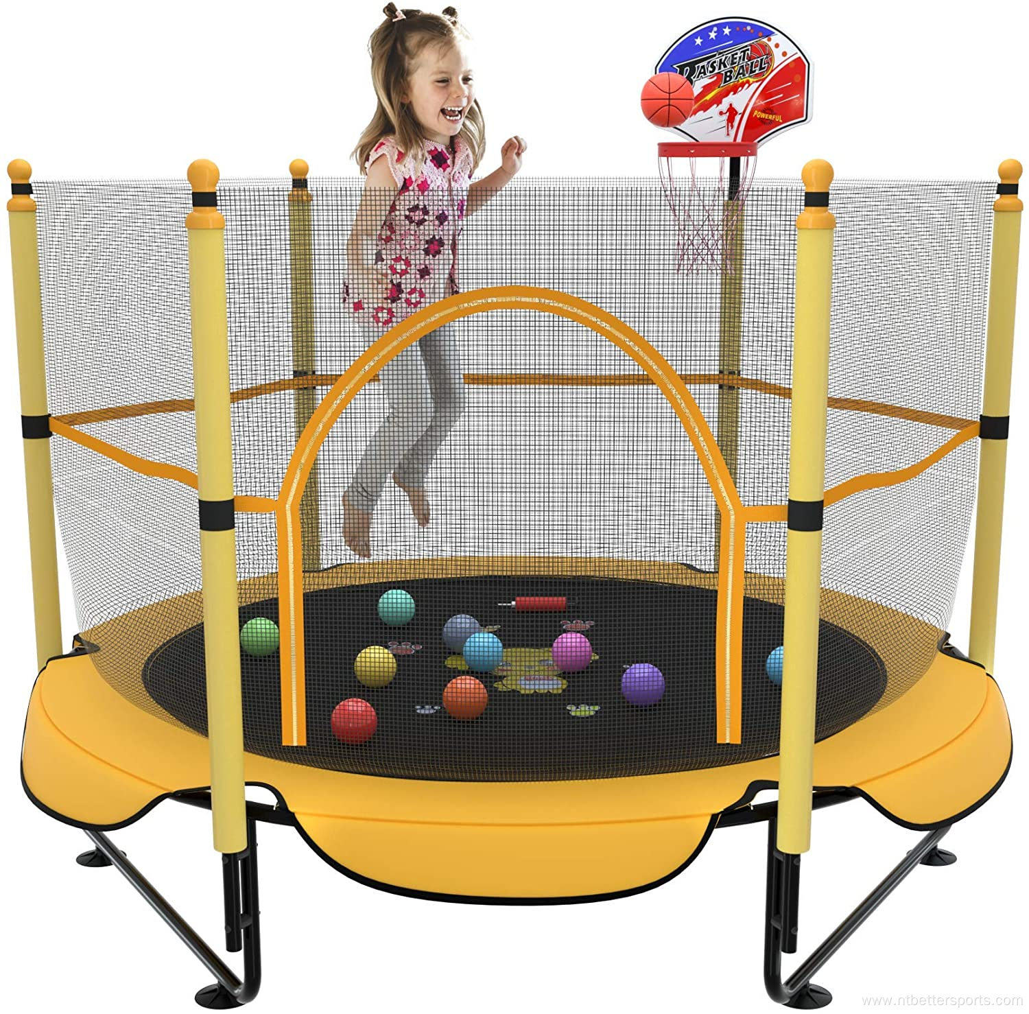 Safe children 60inch mini trampoline with protective net