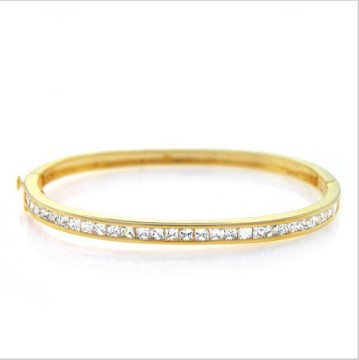 Most Popular Gold Bnagle Channel Setting Elegant Bracelet