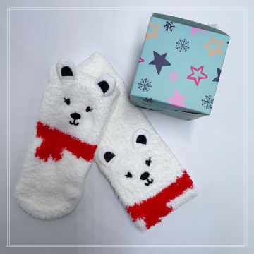 Chaussettes de Noël à chaud mignon ours