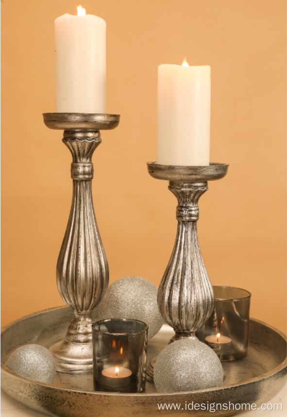 Rill Antique Finish Candle Holder For Decoration