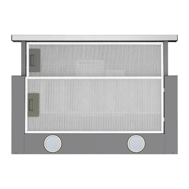 Factory price 60cm China Supplier  SS Printed  Push Button Kitchen Use Slide-Out Telescopic Range Hood