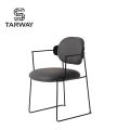 Hotel Home Restaurant Luxury Leather Upholstered Dining Chair Dining Room Chairs With Carbon Steel Leg