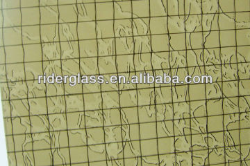 3-5.5mm Map Wired Patterned Glass with CE and ISO9001