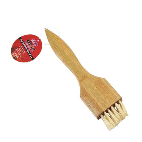 wooden handle bbq bristles grill brush