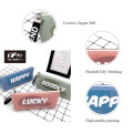 Custom creative word style canvas zipper pencil case