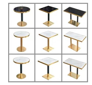 Luxury Modern Stainless Steel Gold Frame Dining and Coffee Tables