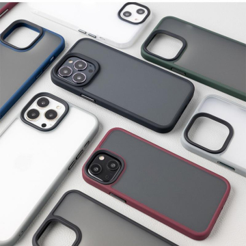Copertina posteriore a prova di shock traslucido per iPhone 14/12/12/11 Pro Max Mini SE