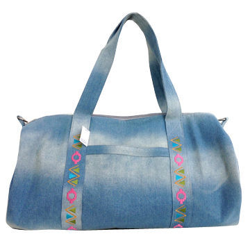 Duffel bags with embroidery on front, holdall, suitable for weekend