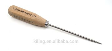 nice stainless steel ice pick with wooden handle