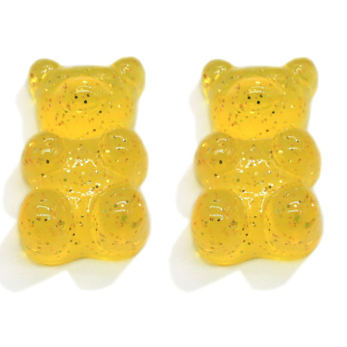 Bestverkopende Gummy Bear Glitter Plaksteen Bear Cabochon Earring Hanger Decoratie Charms Cartoon Craft