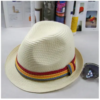 school straw hats , paper straw hats for children , baby straw hats