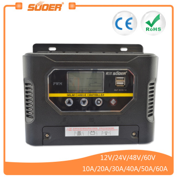 Suoer 48V 10A PWM Manual Auto Solar Charge Controller for Home Solar Systems (ST-W4810)