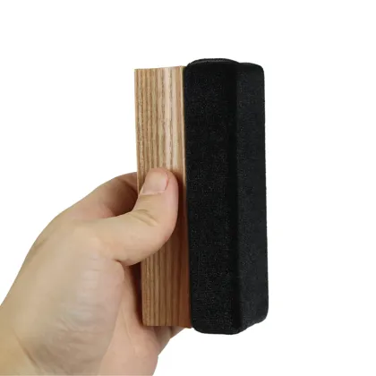 Wood Velvet Cleaning Brush & Fluid Two-Piece Phonograph Vinyl Record Cleaning Kit