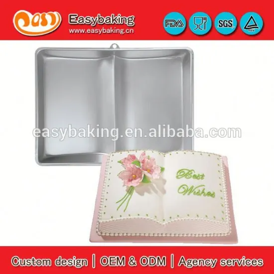 Wholesale custom books aluminum mold cookie cutter metal cake pan for cake decorating