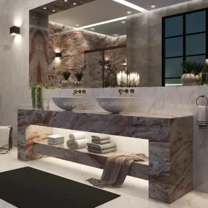 Modern Design Natural Stone Kitchen Countertops: Rojo Monica Red Marble Slab for Floors