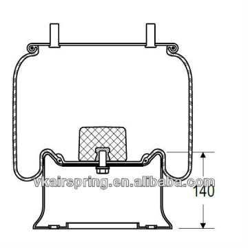 HENDRICKSON B2065/506201/506243/78516 natural rubber air spring/ 1R14-716 air suspension spring parts for OEM Piston steel