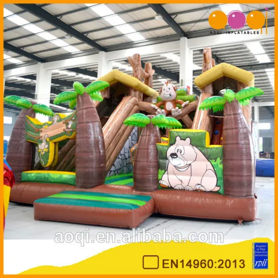 AOQI jungle monkey fun city /inflatable fun city for kids outdoor games