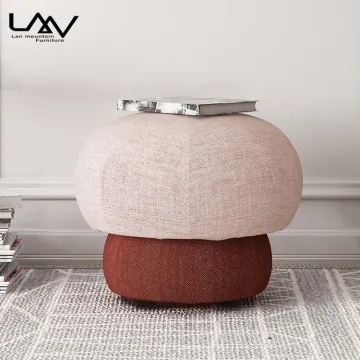 Mushroom Shape Kids Pouf Ottoman for Modern Living Room