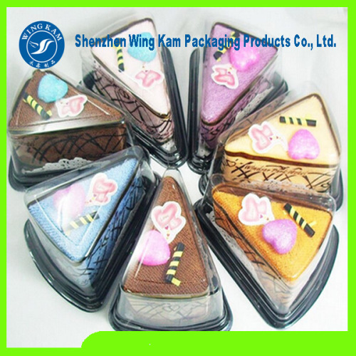 Plastic PET transparent luxury food stand cake boxe package with factory price