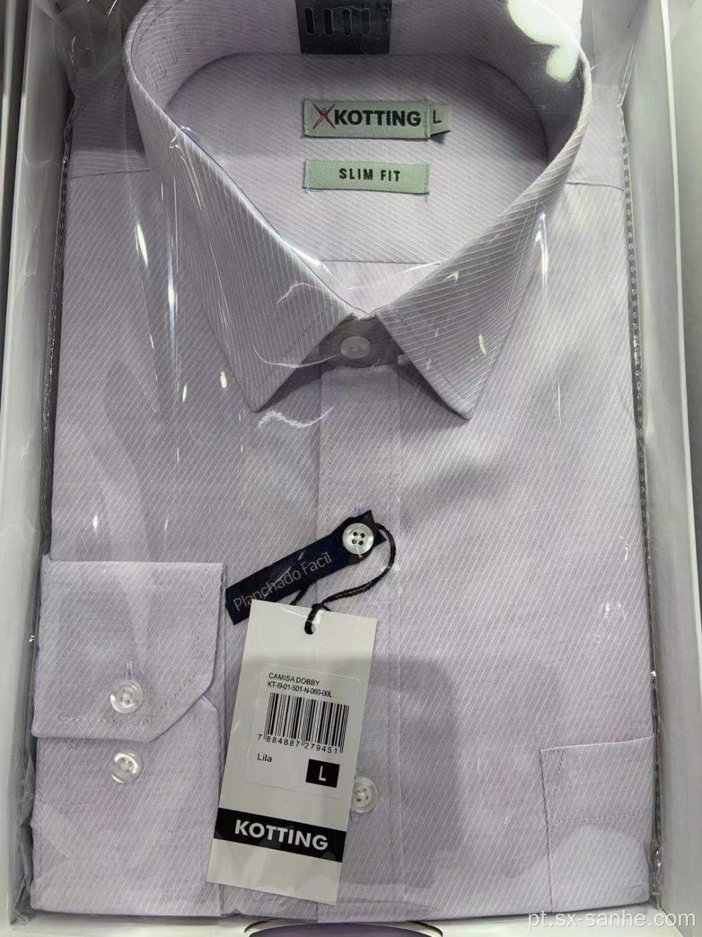 Camisa masculina tingida com fios suaves de fábrica