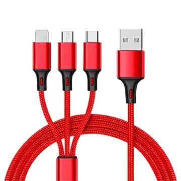 Kabel pengecasan telefon bimbit 3-in-1 USB