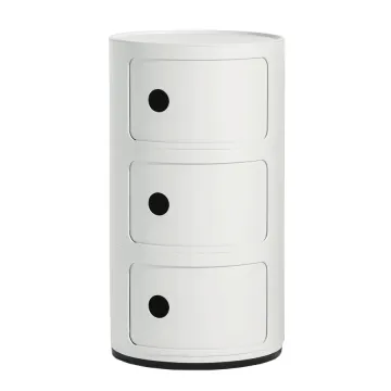Plastic 3 Drawer Sliding Barrel Modern Bedroom Nightstand