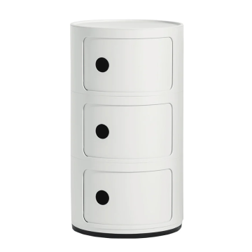Plastic 3 Drawer Sliding Barrel Modern Bedroom Nightstand