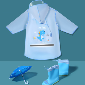 Cartoon Dinosaur Printed Raincoat: EVA Poncho for Kids - Lightweight, Windproof, and Waterproof