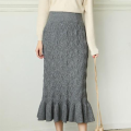 Ladies Fashion Grey Knit Skirt