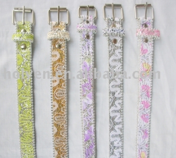 PVC belts, toddler's belts, Fabric belts, lace belts