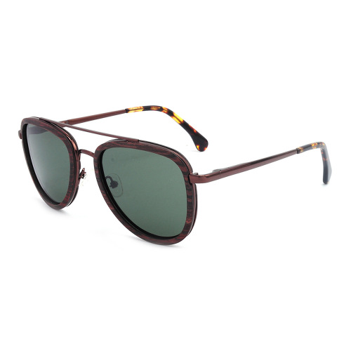 High Quality Wooden Sunglasses Aviator Metal Wooden Sunglasses Factory