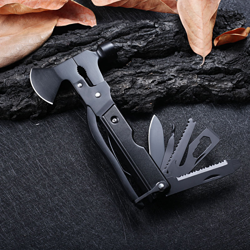 Outdoor Tool Multi-function Hammer Camping Safety Multi-purpose Tool 17 in 1 Tool Folding Knife Pliers