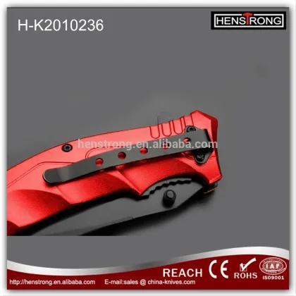 Contrast color aluminum handle black coat sharp blade folding knife