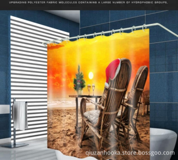 Wholesale customized printed shower curtain for bathroom curtain accessories