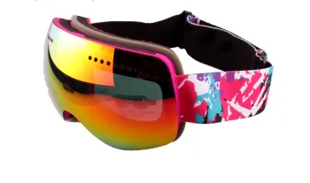 Full lens green coated red cheap price ski goggles