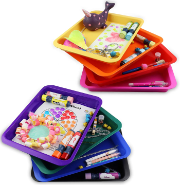 Colorful Plastic Art Trays - Custom Multipurpose Craft Organizers for Kids