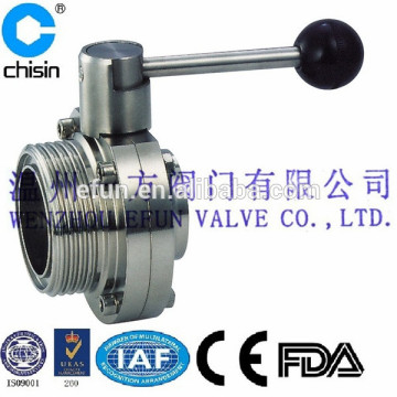 Stainless steel Sanitary hygenic Butterfly Valve