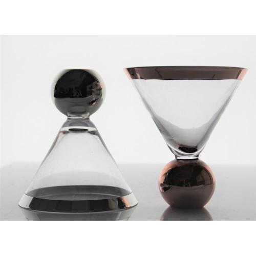 Red Wine Glasses stemless martini cocktail glasses set with ball base Factory