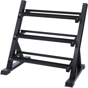 2024 Wholesale 3-Layer Hexagonal Dumbbell Storage Rack for Home Gym with Kettlebell Bracket