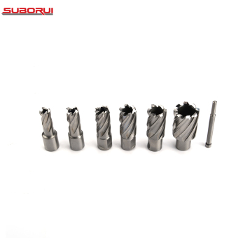 6pcs Annular Cutters Set, 3/4 Inch Weldon Shank, 1/2-1-1/16 Inch Cutting Diameter, HSS Slugger Bits