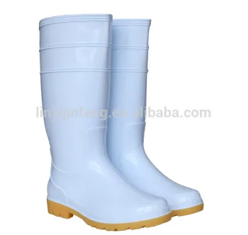 White Good Performance PVC Military Boots With Steel Toe