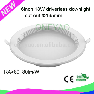 2015 new design 6inch 8inch driverless smd led downlight