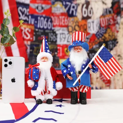 Top Selling American National Day Decorative Ornaments: Patriotic Flag, Uncle Sam, and Standing Memorial Dolls