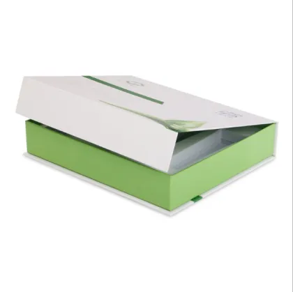 Green Silk-print Cosmetic Box with Magnetic