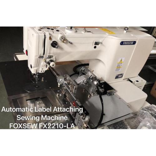 Máquina de costura de padrão de fixação automática de etiqueta